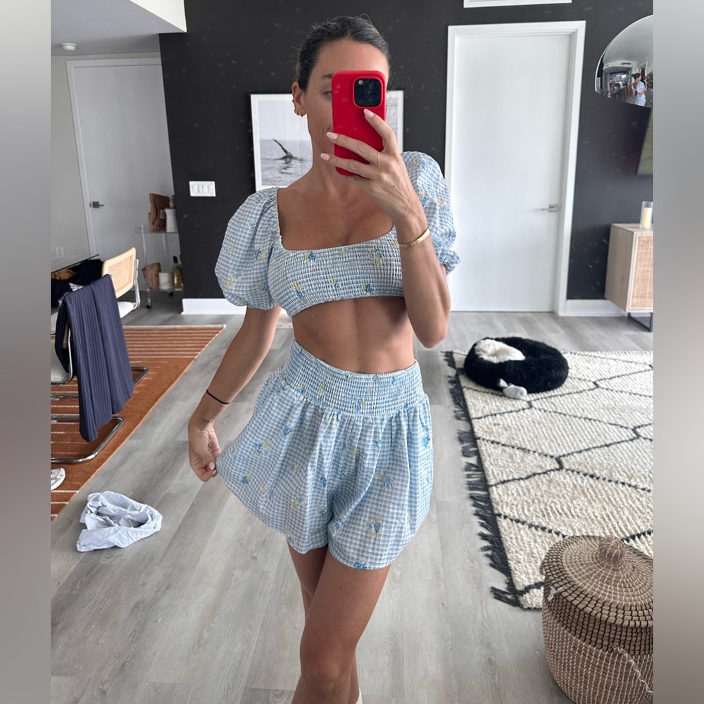 Majorelle Key West short in blue Polly Gingham. Sold on revolve size small.